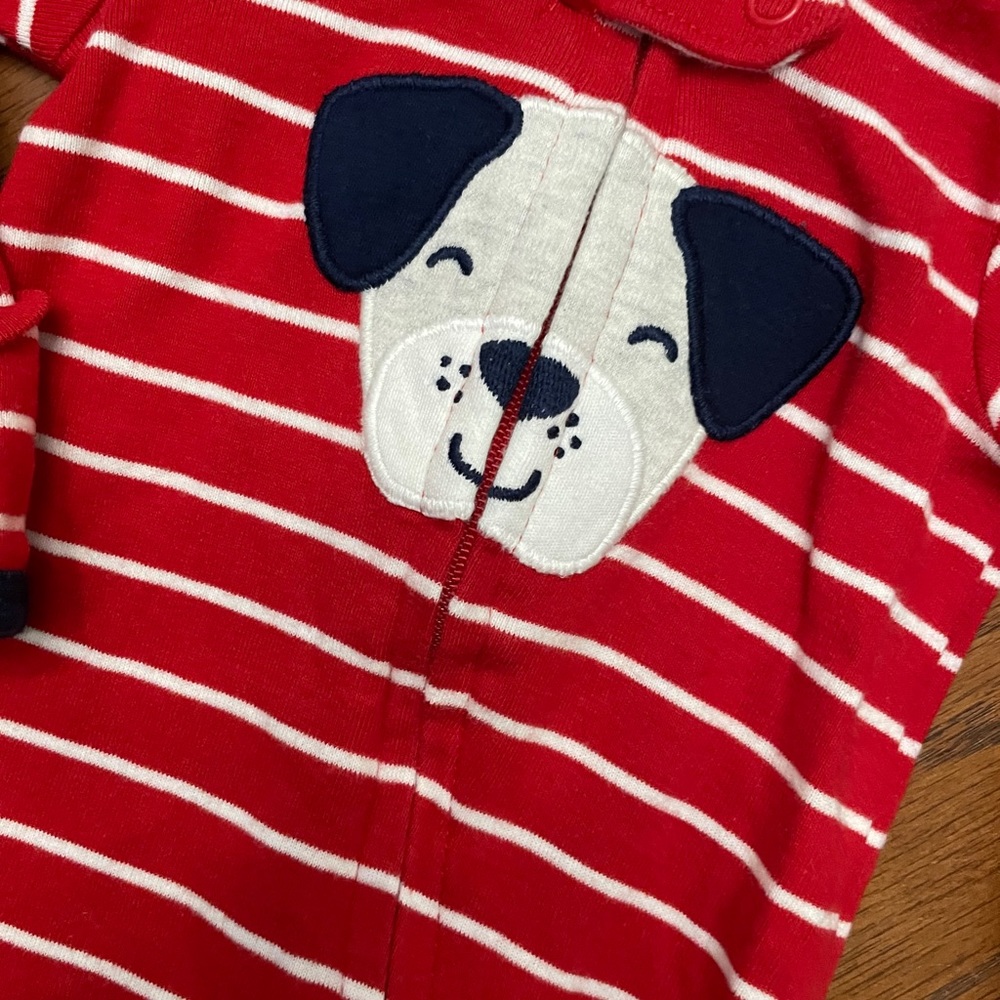 Carters Footie Pajamas Dog size NB - Picture 2 of 3